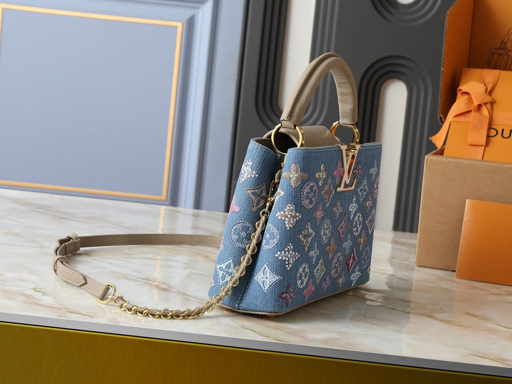 Denim Capucines Handbag
