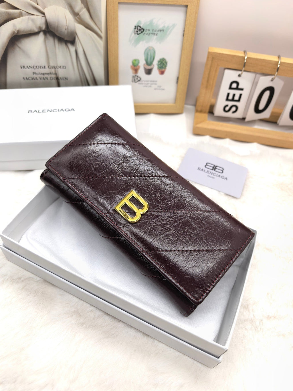 Glossy Long Fold Wallet