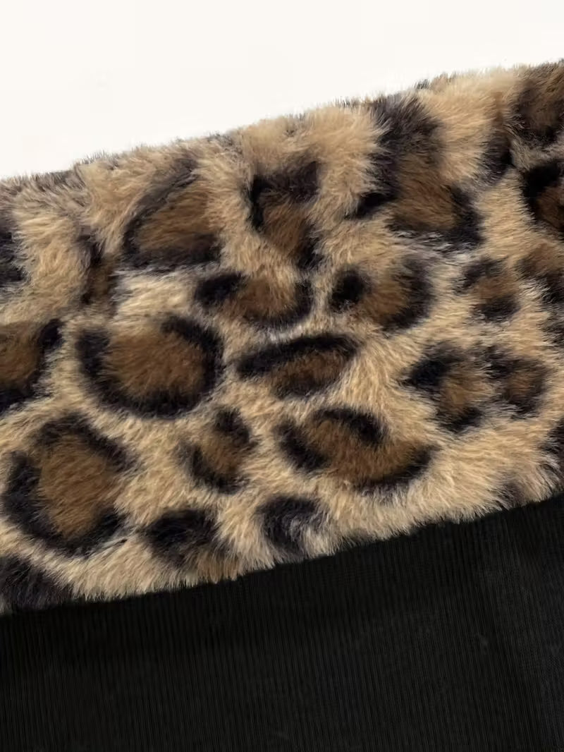 Retro Off-the-Shoulder Leopard Print Short Top