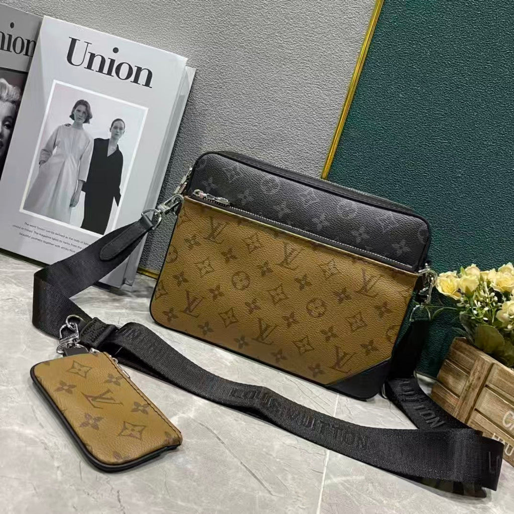 Monogram Messenger Crossbody Bag with Card Holder