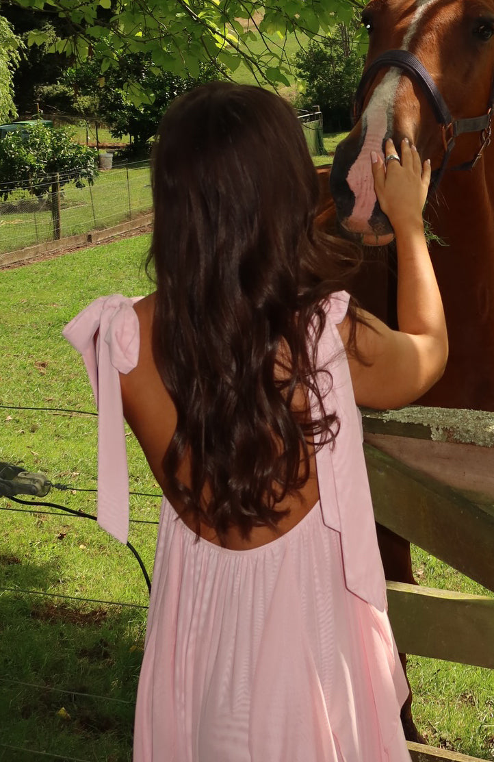 Coral Sands Mesh Maxi Dress Pink