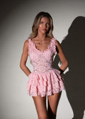 Erase You Lace Playsuit - Pink