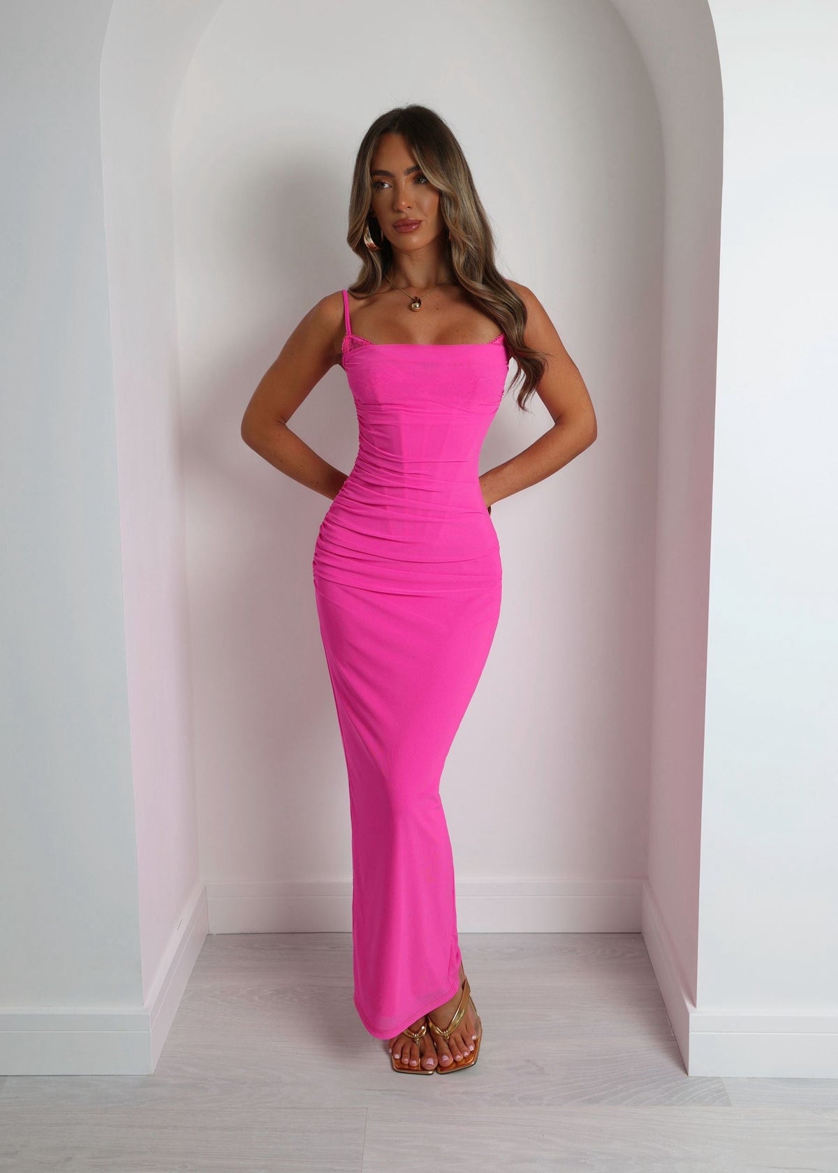 Escape Mode Bodycon Maxi Dress - Fuchsia