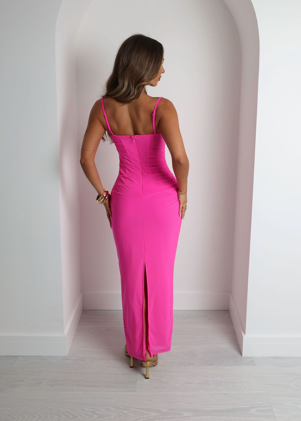 Escape Mode Bodycon Maxi Dress - Fuchsia