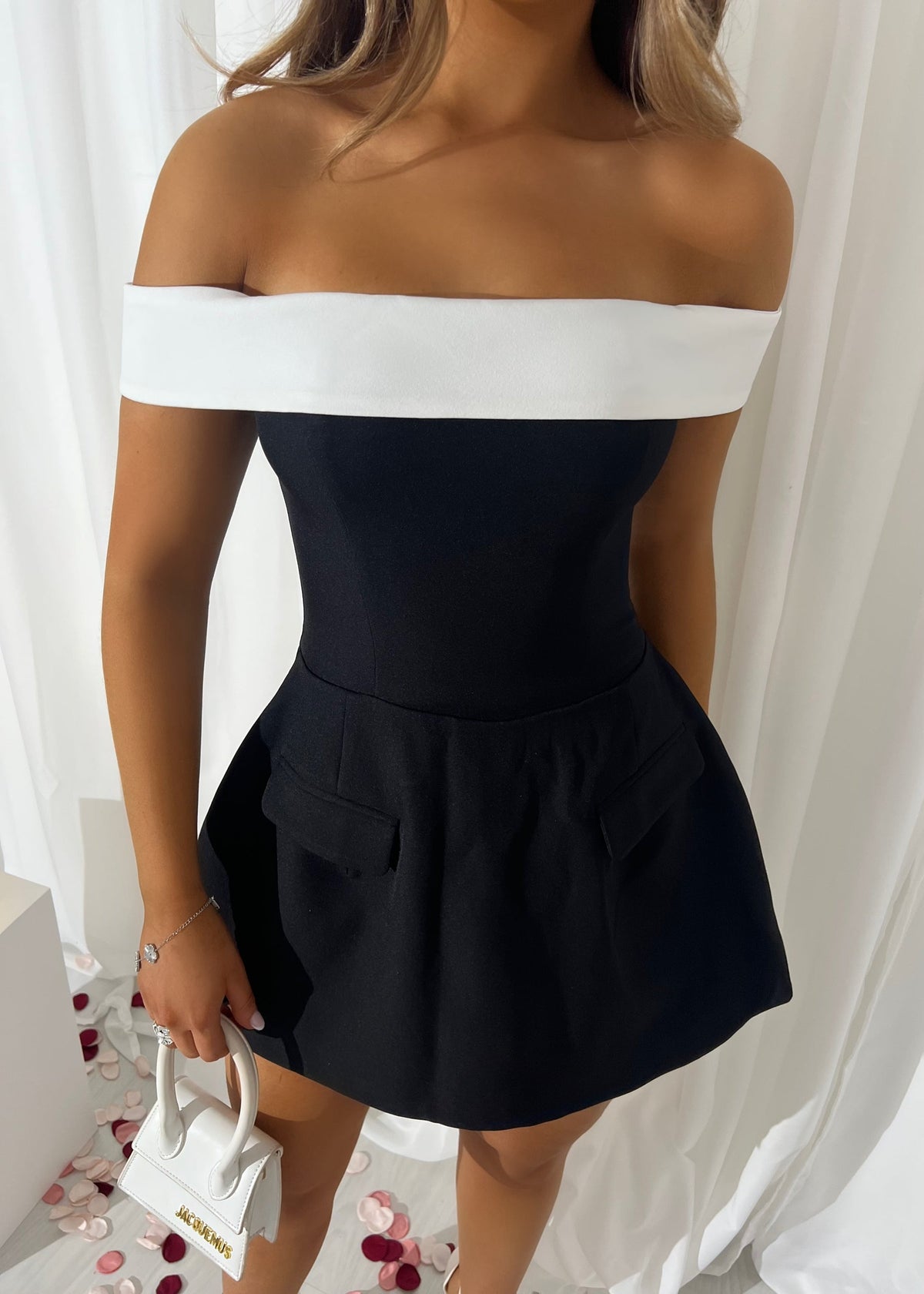 Resist Me Structured Mini Dress - Monochrome