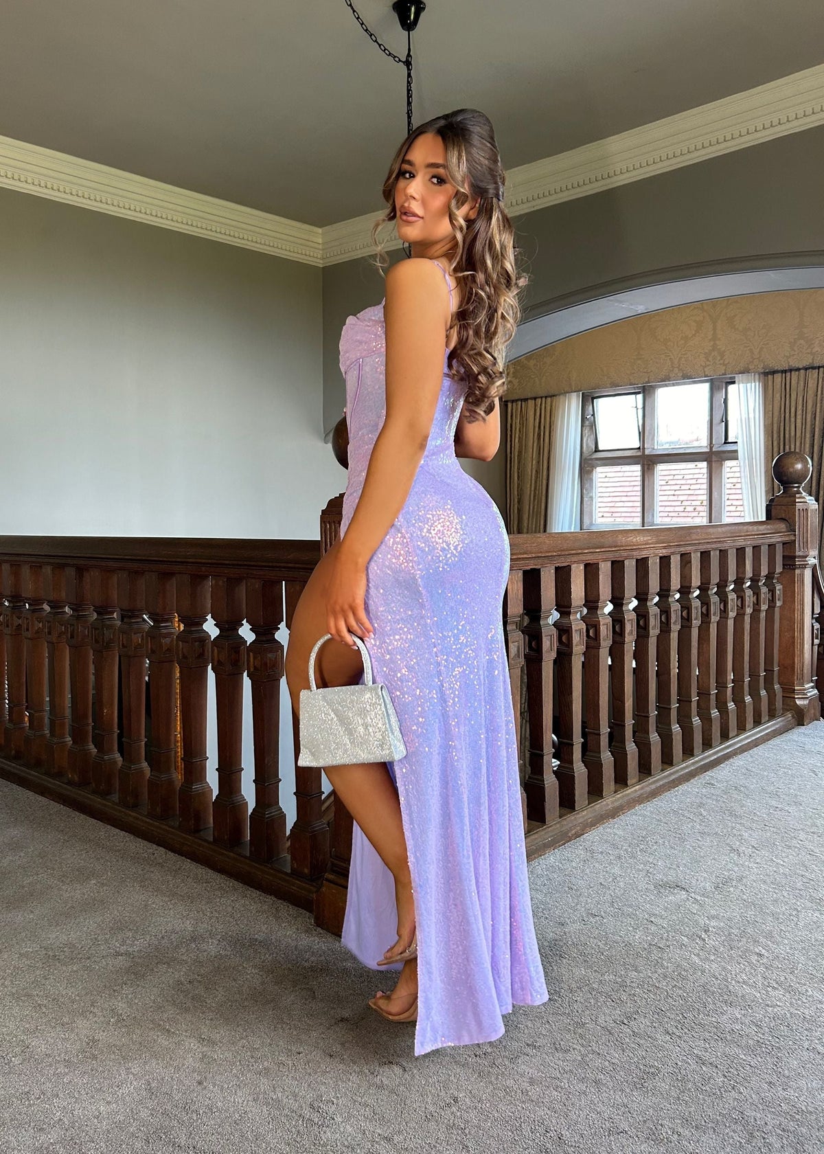 Runaway Royalty Sequin Gown - Lilac