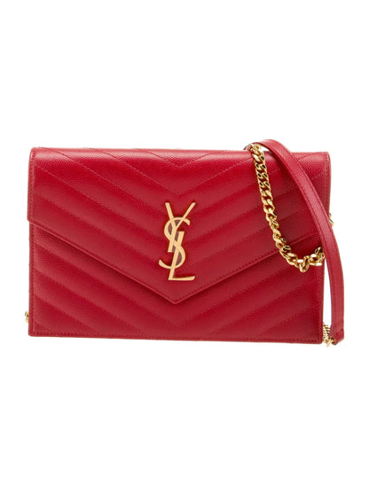 Cassandre Envelope Mini Matelasse Leather Shoulder Bag With Box