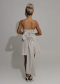 Sparkle Energy Bow Mini Dress - Champagne