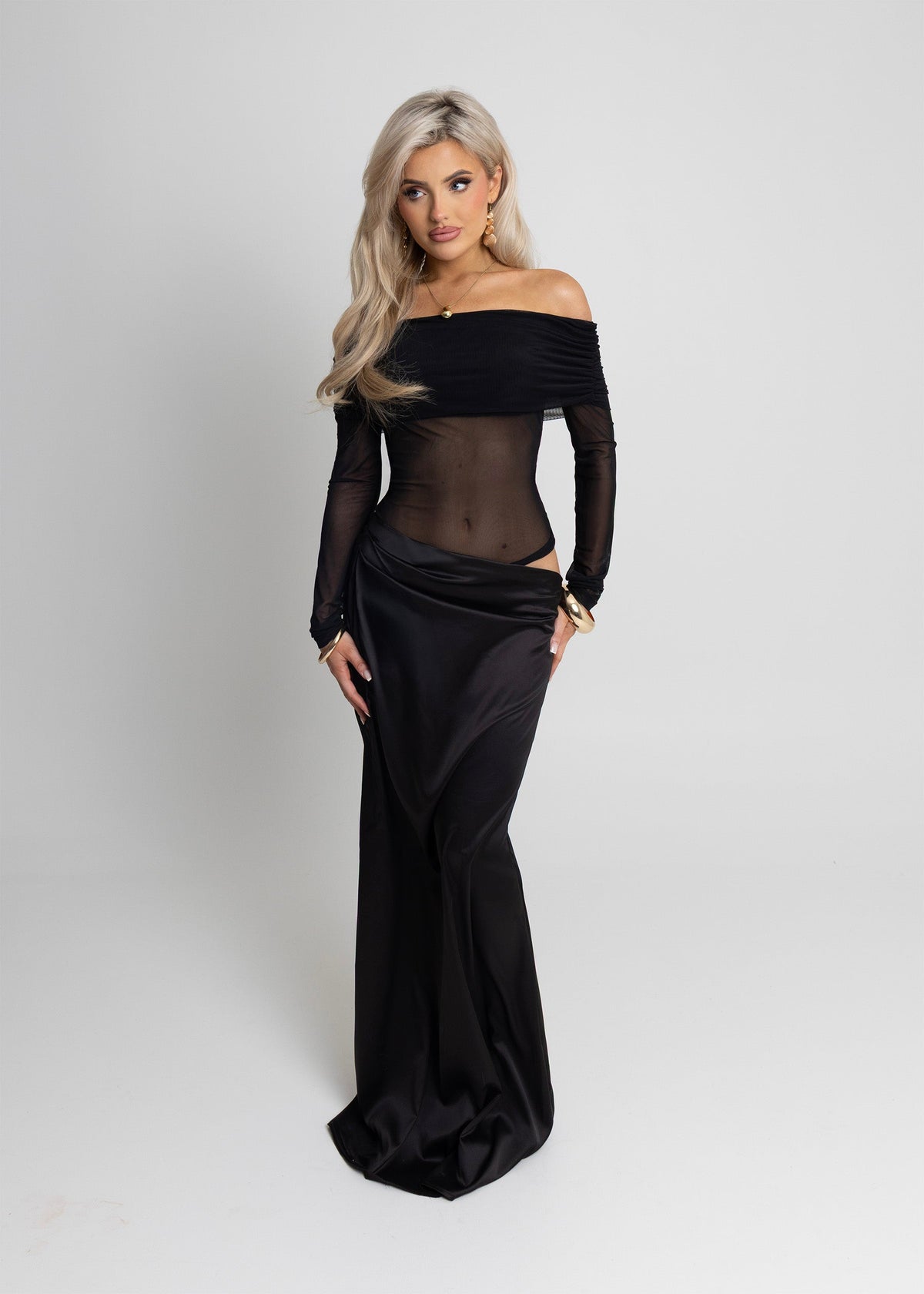 Unavailable Energy Cut Out Maxi Dress - Black