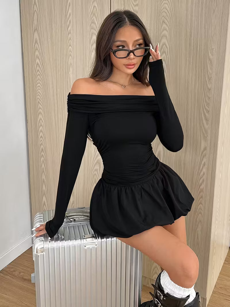 Emara Off-the-Shoulder Mini Dress