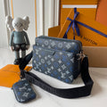 Monogram Crossbody Messenger Bag Set