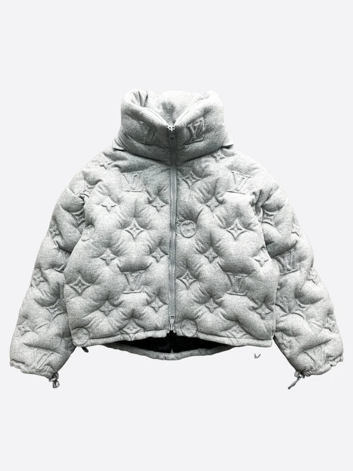 LV Grey Monogram Boyhood Puffer Jacket