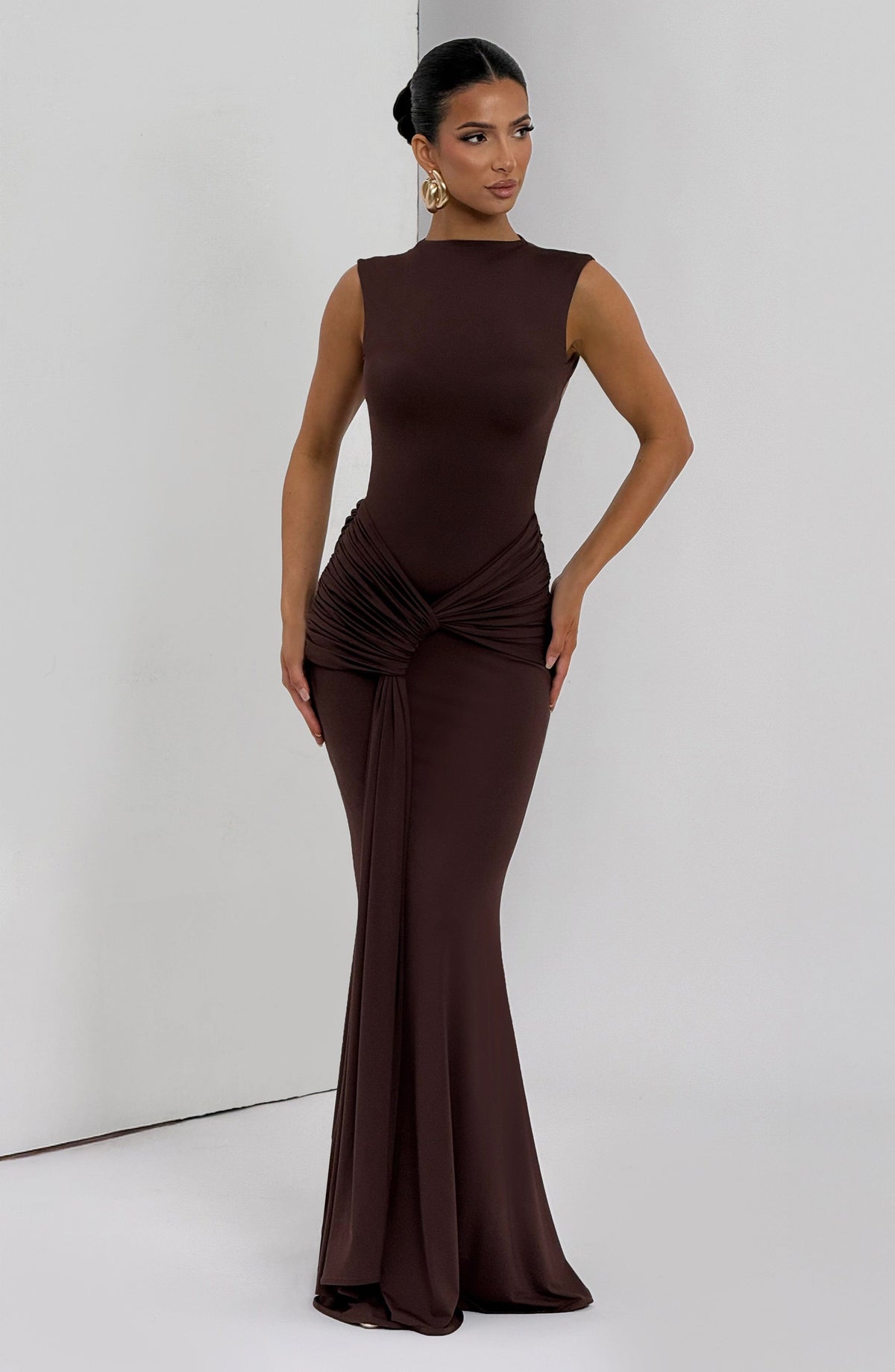 Lorenza Maxi Dress - Plum Brown