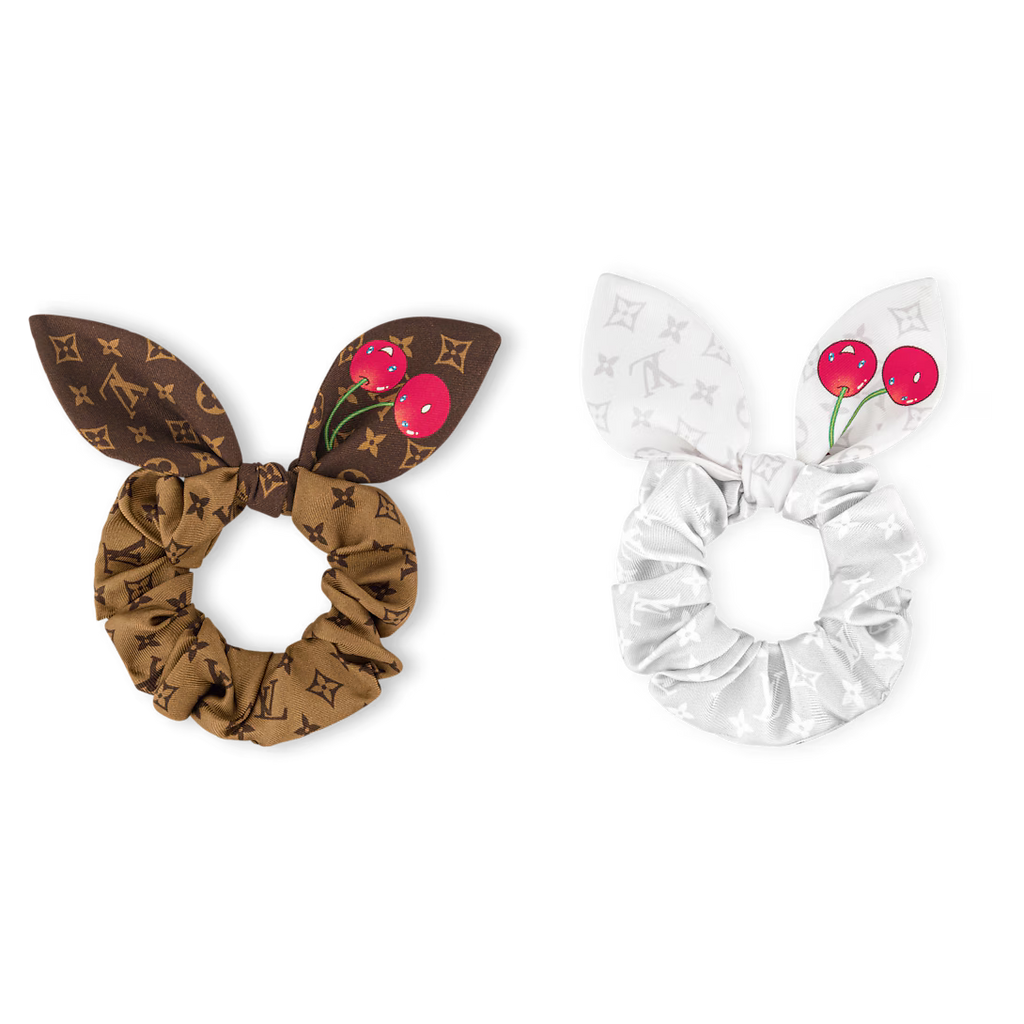 LV x TM Monogram Cerise Set of Scrunchies With Box
