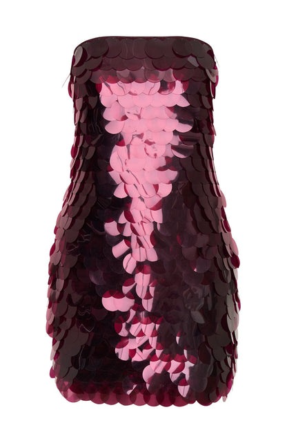Disco Darling Sequin Mini Dress Plum