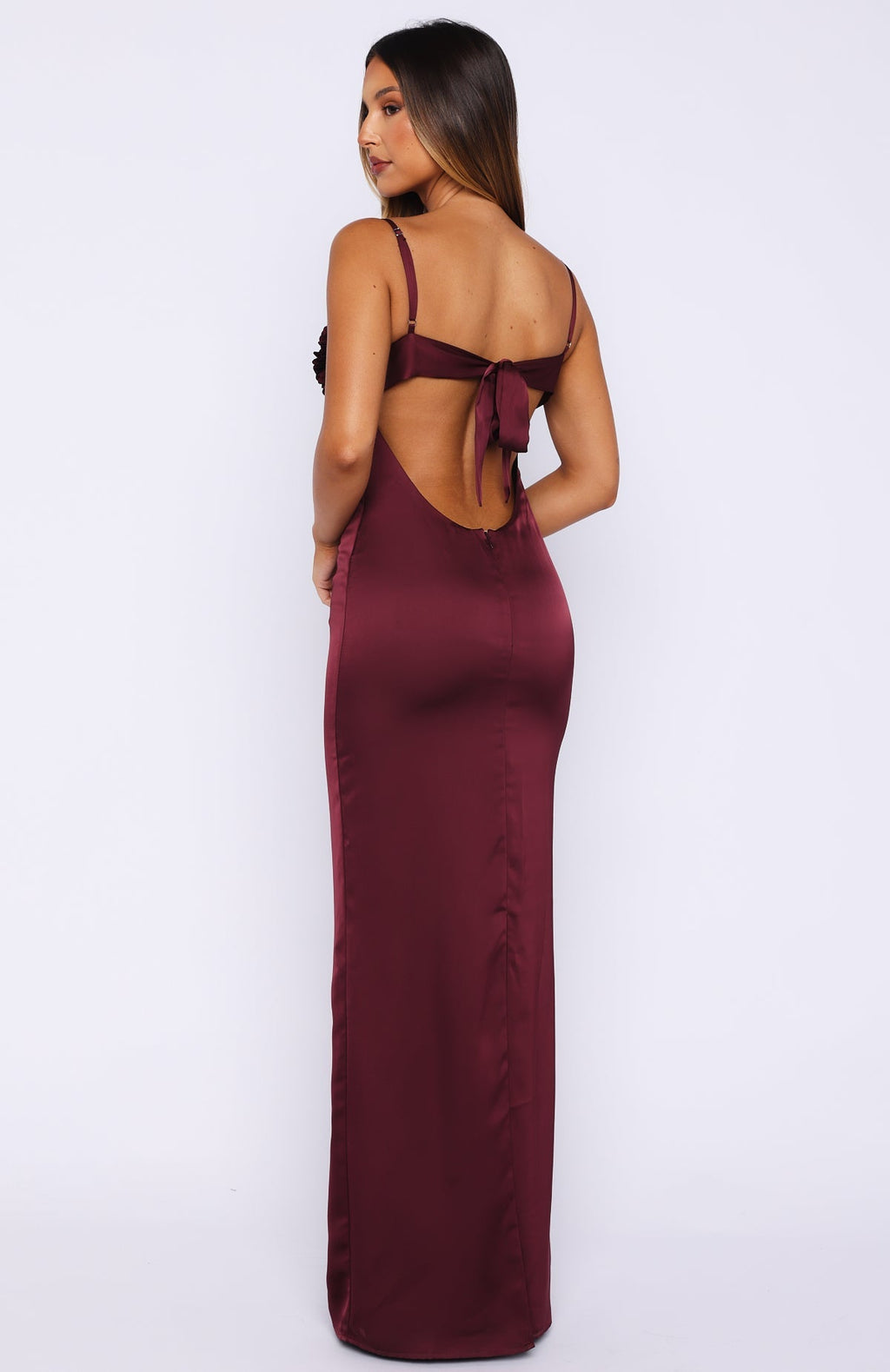 Sweet Petal Maxi Dress Burgundy
