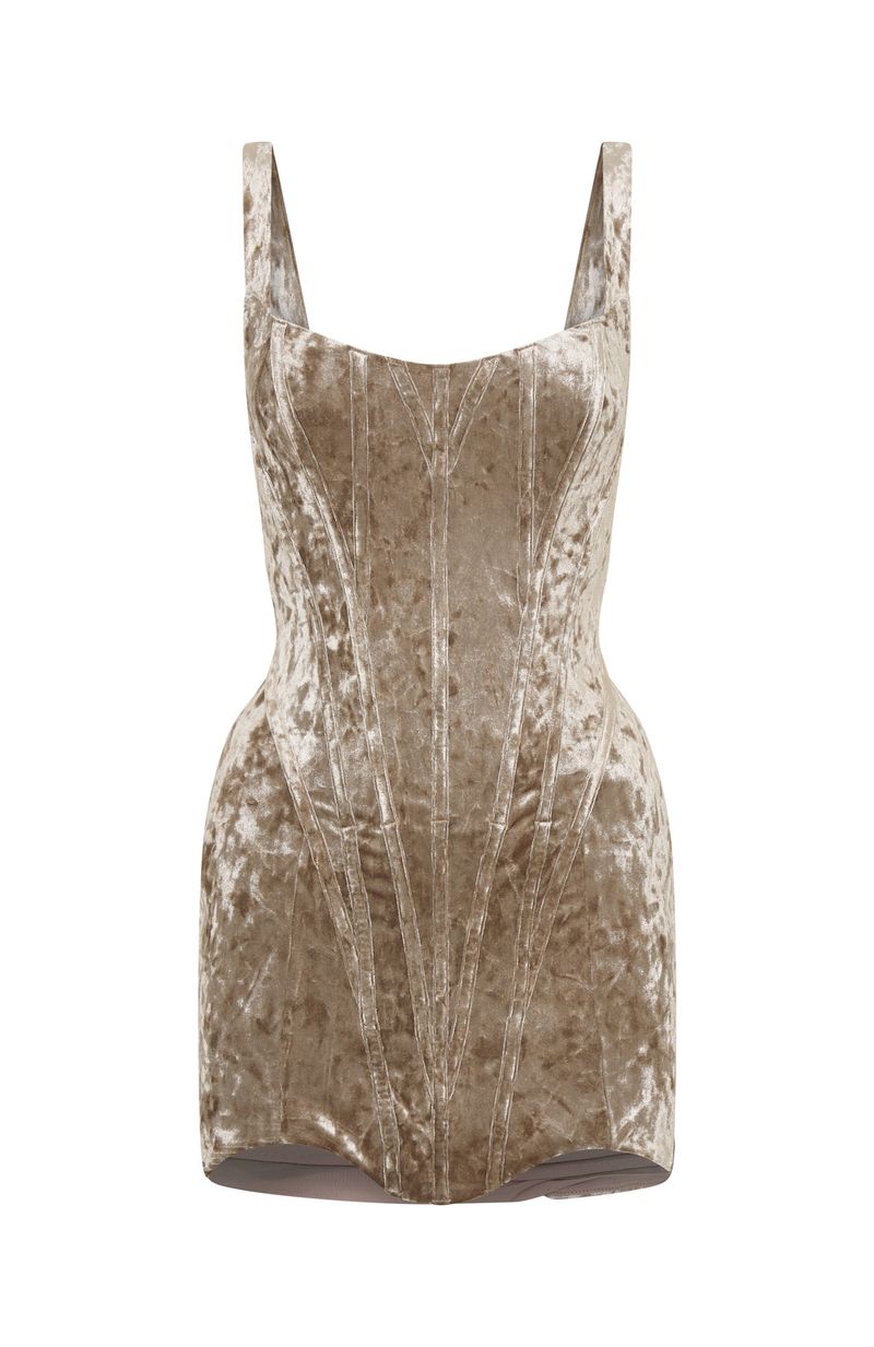 Magnetic Fire Mini Dress Champagne